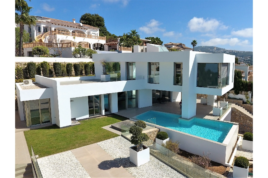 villa in Moraira for sale, built area 410 m², year built 2014, condition neat, + underfloor heating, air-condition, plot area 1150 m², 4 bedroom, 4 bathroom, swimming-pool, ref.: AS-2422-1