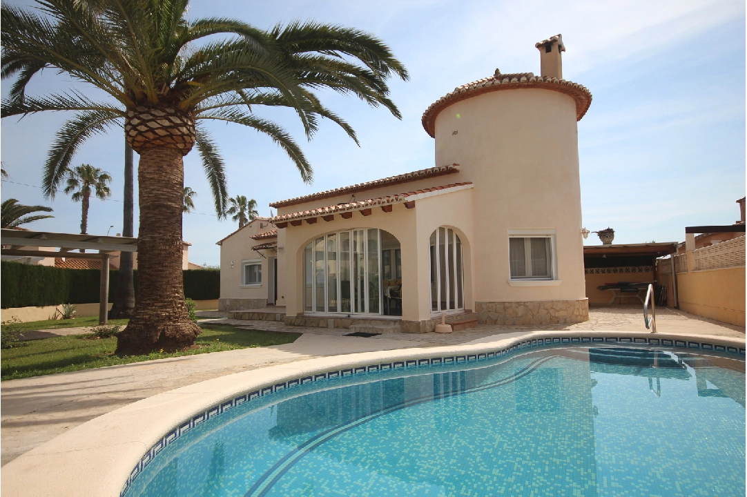 summer house in Els Poblets for holiday rental, built area 130 m², year built 2000, condition neat, + central heating, air-condition, plot area 545 m², 3 bedroom, 2 bathroom, swimming-pool, ref.: V-0222-1