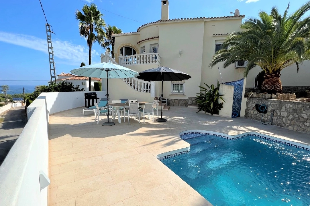 villa in Denia(Les Galeretes) for holiday rental, built area 215 m², year built 1980, condition neat, + central heating, air-condition, plot area 800 m², 3 bedroom, 2 bathroom, swimming-pool, ref.: T-0822-2