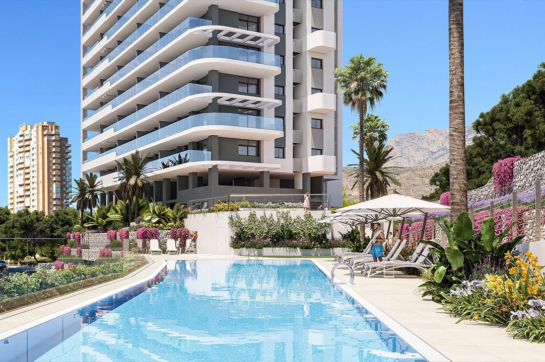 apartment on higher floor in Benidorm for sale, built area 118 m², condition first owner, air-condition, 3 bedroom, 2 bathroom, swimming-pool, ref.: HA-BEN-112-A03-1