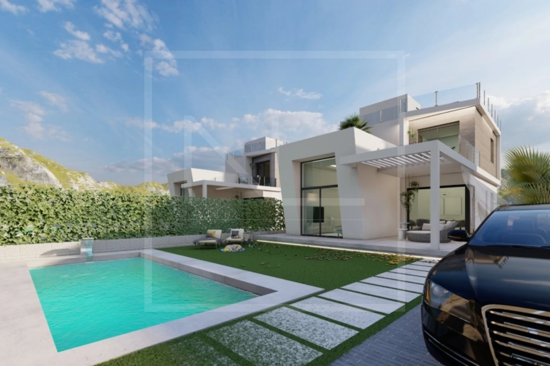 villa in Finestrat for sale, built area 163 m², year built 2024, + central heating, air-condition, plot area 393 m², 3 bedroom, 3 bathroom, swimming-pool, ref.: NL-NLD1470-1