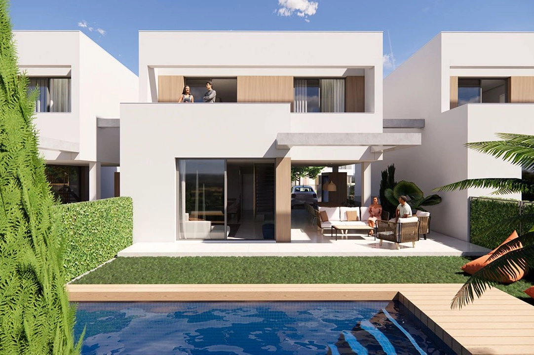 villa in Los Alcazares for sale, built area 300 m², condition first owner, plot area 202 m², 3 bedroom, 3 bathroom, swimming-pool, ref.: HA-LAN-421-E01-1