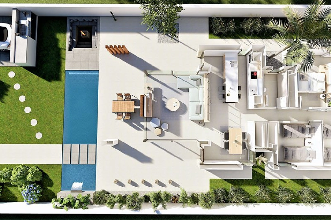 villa in San Fulgencio for sale, built area 135 m², condition first owner, plot area 500 m², 3 bedroom, 2 bathroom, swimming-pool, ref.: HA-MAN-270-E01-13