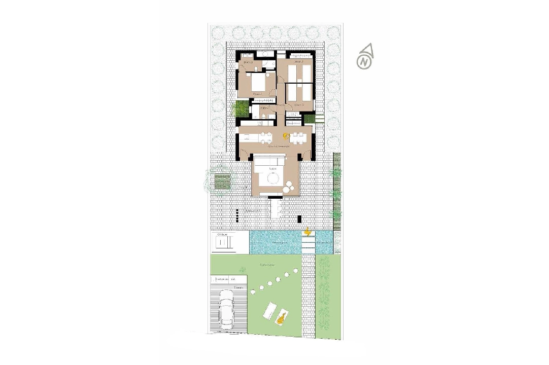 villa in San Fulgencio for sale, built area 135 m², condition first owner, plot area 500 m², 3 bedroom, 2 bathroom, swimming-pool, ref.: HA-MAN-270-E01-14
