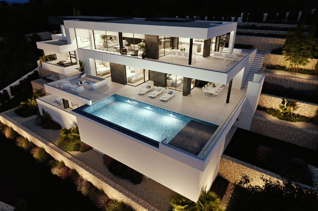 villa in Cumbre del Sol(Residencial Plus Jazmines) for sale, built area 440 m², plot area 1877 m², 3 bedroom, 5 bathroom, swimming-pool, ref.: VA-AJ044-1