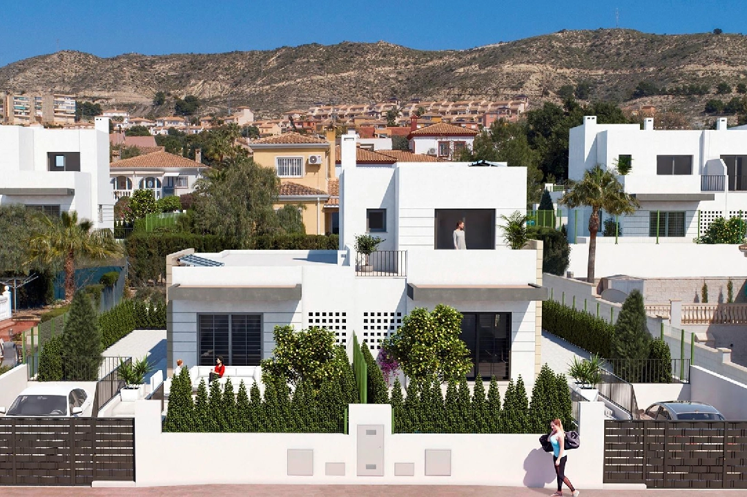 terraced house in Busot(Altos de alicante) for sale, built area 126 m², plot area 95 m², 2 bedroom, 2 bathroom, swimming-pool, ref.: AM-923DA-3700-4
